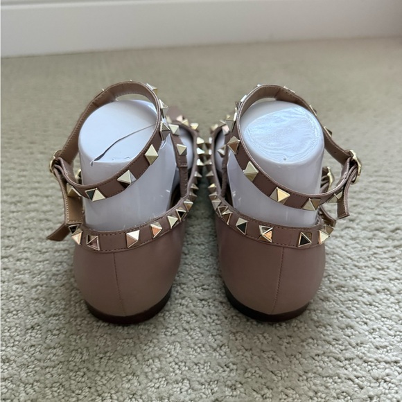 Kaitlyn Pan Women’s Rock Studded Leather Pink Pointed Flat  Shoes - Picture 5 of 9